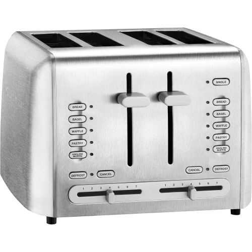  Cuisinart Custom Select 4-Slice Toaster Adjustable Toasting Slots with Dual Control Panels, 7 Browning Levels And Custom Defrost Feature