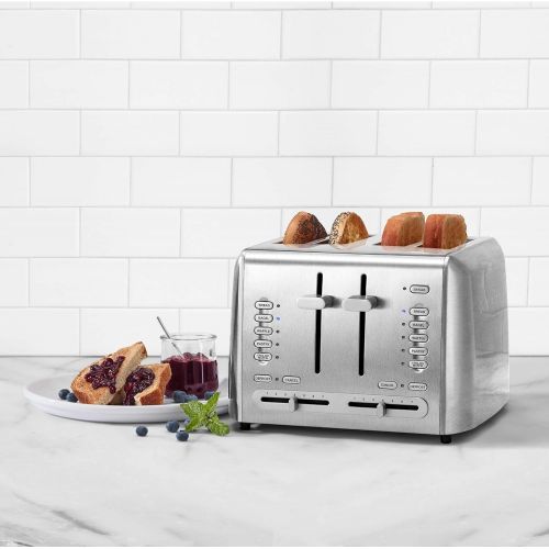  Cuisinart Custom Select 4-Slice Toaster Adjustable Toasting Slots with Dual Control Panels, 7 Browning Levels And Custom Defrost Feature