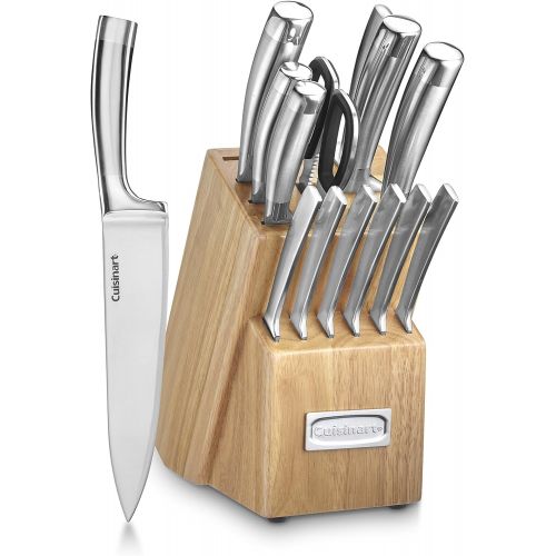  Cuisinart C99SS-15P 15 Piece Stainless Steel Blades Set with Wood Block, Silver