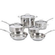 Cuisinart 77-10 Chefs Classic Stainless 10-Piece Cookware Set,Silver