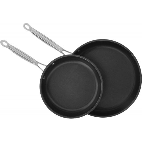  Cuisinart Chefs Classic Stainless Nonstick 2-Piece 9-Inch and 11-Inch Skillet Set - Black And Silver