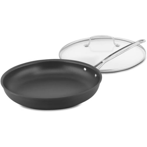  Cuisinart 622-30G Chefs Classic Nonstick Hard-Anodized 12-Inch Skillet with Glass Cover, Black