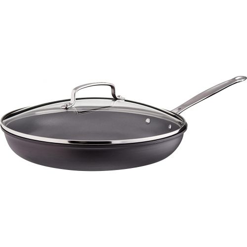  Cuisinart 622-30G Chefs Classic Nonstick Hard-Anodized 12-Inch Skillet with Glass Cover, Black