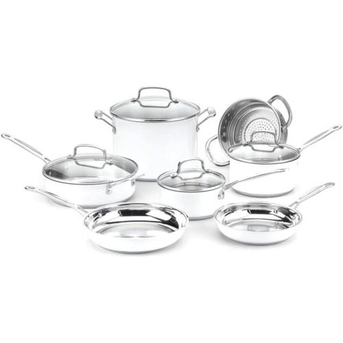  Cuisinart Chefs Classic Stainless Color Series 11-Piece Set (White), White