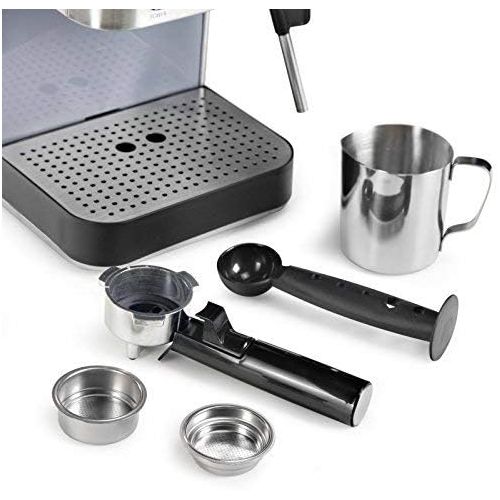  Cuisinart EM-100NP1 1.66 Quart Stainless Steel Espresso Maker, 12.56(L) x 8.19(W) x 10.94(H), Silver