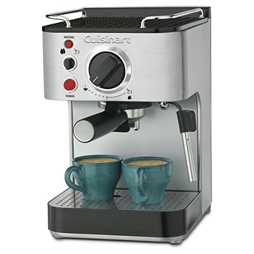  Cuisinart EM-100NP1 1.66 Quart Stainless Steel Espresso Maker, 12.56(L) x 8.19(W) x 10.94(H), Silver