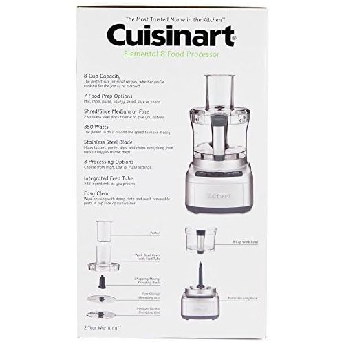  Cuisinart FP-8SV Elemental 8 Cup Food Processor, Silver