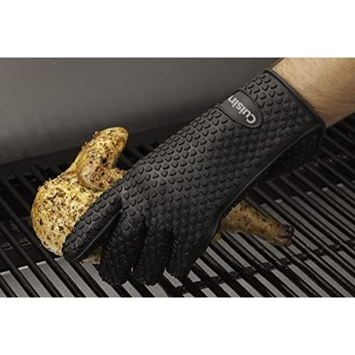  Cuisinart CGM-520 Heat Resistant Silicone Gloves, Black (2-Pack)