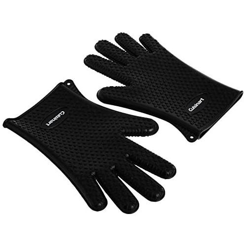  Cuisinart CGM-520 Heat Resistant Silicone Gloves, Black (2-Pack)
