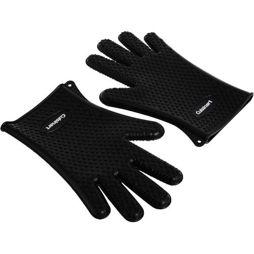  Cuisinart CGM-520 Heat Resistant Silicone Gloves, Black (2-Pack)