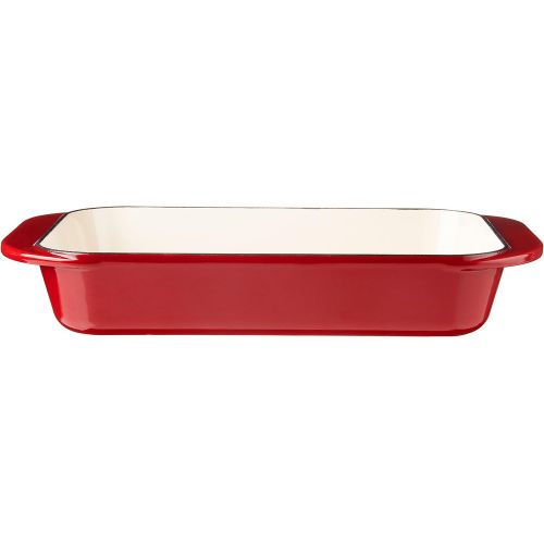  Cuisinart CI1136-24CR Chefs Classic Enameled Cast Iron 14-Inch Roasting/Lasagna Pan, Cardinal Red