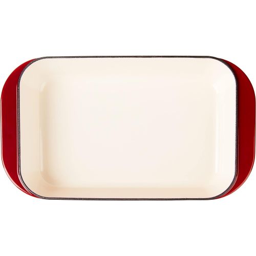  Cuisinart CI1136-24CR Chefs Classic Enameled Cast Iron 14-Inch Roasting/Lasagna Pan, Cardinal Red