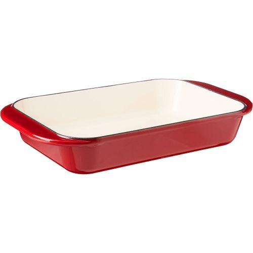  Cuisinart CI1136-24CR Chefs Classic Enameled Cast Iron 14-Inch Roasting/Lasagna Pan, Cardinal Red