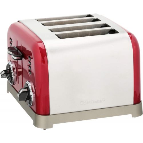  Cuisinart CPT-180MR 4-Slice Metal Classic Toaster (Metallic Red) with 8-Inch Bread Knife and Wooden Bread Board Bundle (3 Items)