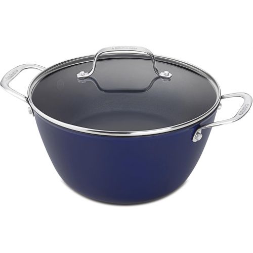  Cuisinart CastLite Non-Stick Cast Iron Dutch Oven with Cover, 5.25-Quart, Blue on Blue