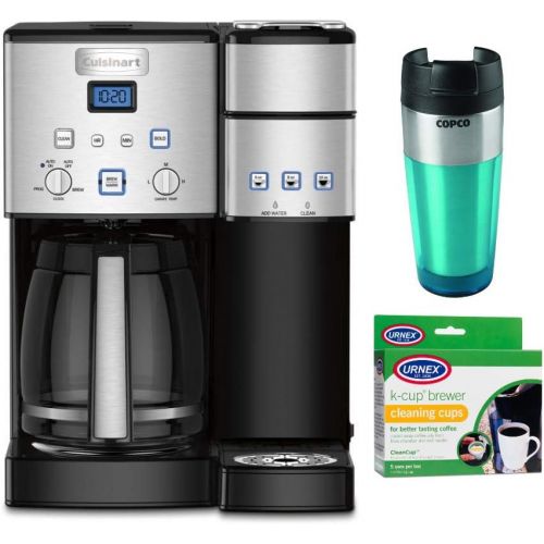  Cuisinart SS-15P1 Coffee Center 12-Cup Coffeemaker and Brewer (Black Stainless) with K-Cup Cleaner and Tumbler Bundle (3 Items)