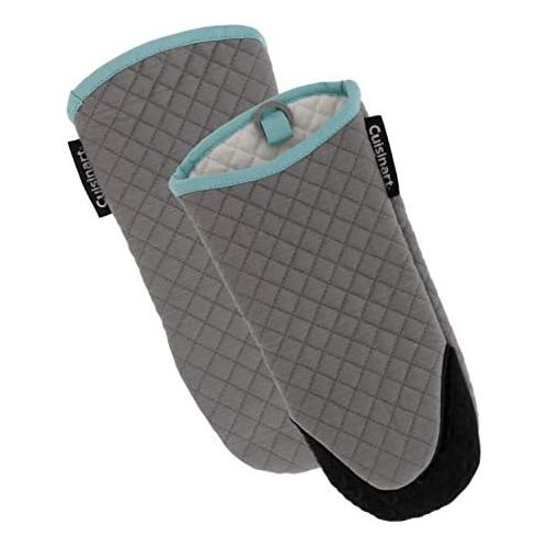  Cuisinart Quilted Oven Mitts, Set of 2 ? Heat Resistant Oven Gloves with Silicone Non-Slip Grip, Convenient Hanging Loop, and Insulated Pockets ? Ideal for Handling Hot Cookware ?