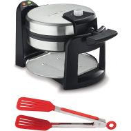 Cuisinart WAF-F30 Flip Belgian Waffle Maker with 8-Inch Nylon Flipper Tongs Bundle (2 Items)