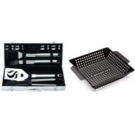 Cuisinart CGS-5014 Deluxe Grill Set, 14-Piece, Stainless Steel & CNW-328 11-Inch, Non-Stick Grill Wok, 11 x 11