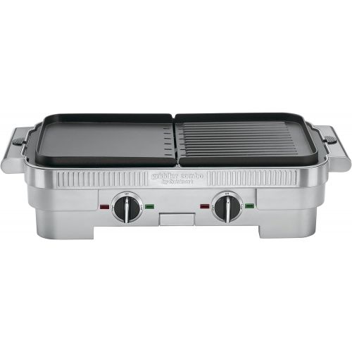  Cuisinart GR-55 Griddler Stainless Steel Nonstick Grill/Griddle Combo