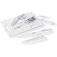 CUISINART C55CB-7MB Advantage Faux-Marble Cutting Board and Cutlery Set, 7 PC, White/Black