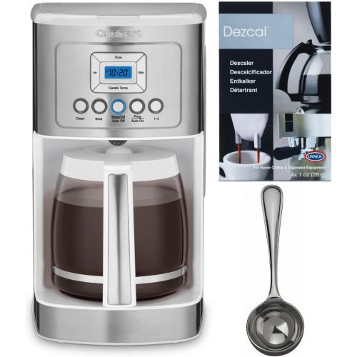  Cuisinart DCC-3200W 14C Glass Carafe PerfecTemp 14-Cup Programmable Coffeemaker with Descaling Powder and Coffee Measure Scooper Bundle (3 Items)