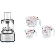 Cuisinart FP-8SV Elemental 8 Cup Food Processor, Silver & Pyrex Glass Measuring Cup Set (3-Piece, Microwave and Oven Safe),Clear