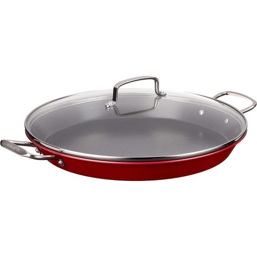  Cuisinart ASP-38CR 15-Inch Paella Pan With Lid, Red