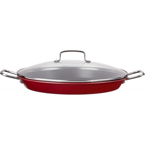  Cuisinart ASP-38CR 15-Inch Paella Pan With Lid, Red