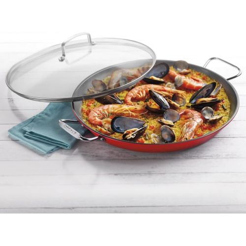  Cuisinart ASP-38CR 15-Inch Paella Pan With Lid, Red