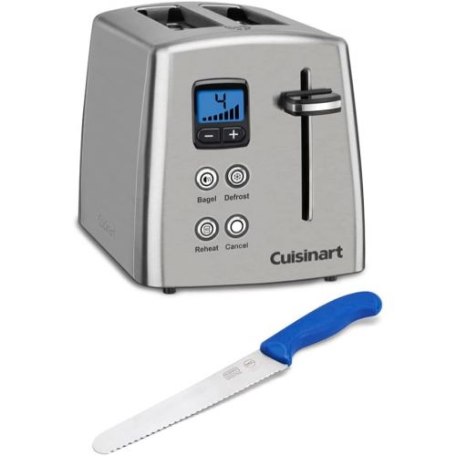  Cuisinart CPT-415 Countdown 2-Slice Stainless Steel Toaster with 8-Inch Bread Knife (Navy Blue) (2 Items)