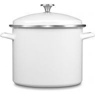 Cuisinart Chefs Classic Enamel on Steel Stockpot with Cover, 12-Quart, White