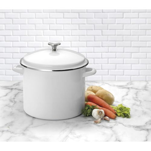  Cuisinart Chefs Classic Enamel on Steel Stockpot with Cover, 12-Quart, White