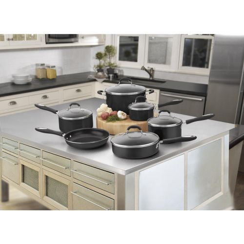  Cuisinart Advantage Nonstick 11-Piece Cookware Set, Black & C77SS-15PK 15-Piece Stainless Steel Hollow Handle Block Set
