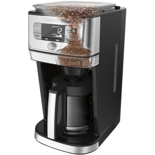  CUISINART DGB-800C Cuisinart Fully Automatic 12-Cup Burr Grind & BrewTM Coffeemaker, Black/Silver, 1 Count, Silver
