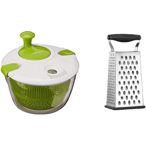  Cuisinart CTG-00-SAS Salad Spinner, Green and White & CTG-00-BG Boxed Grater, Black, One Size