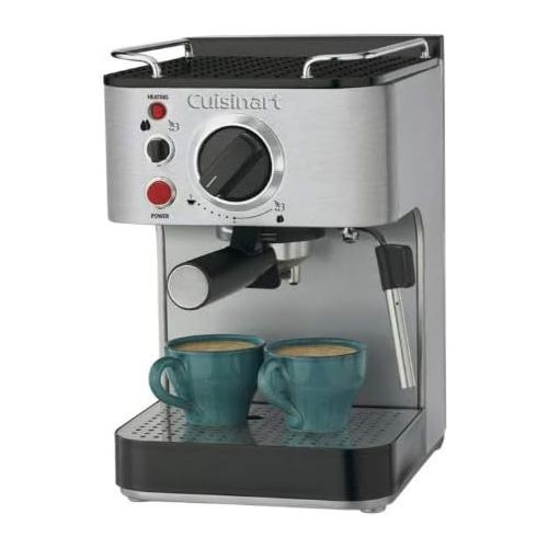  Cuisinart EM-100 Espresso Maker with 2 Cups, 2 Saucers, and Whole Bean Coffee (1 lb) Bundle (4 Items)