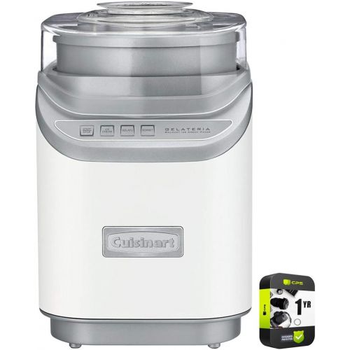  Cuisinart ICE-60WP1 Cool Creations Ice Cream Maker White Bundle with 1 YR CPS Enhanced Protection Pack