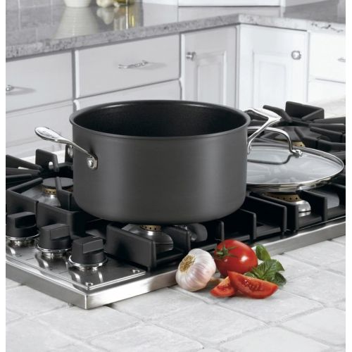  Cuisinart 644-24 Chefs Classic Nonstick Hard Anodized 6-Quart Stockpot, Black/Stainless Steel