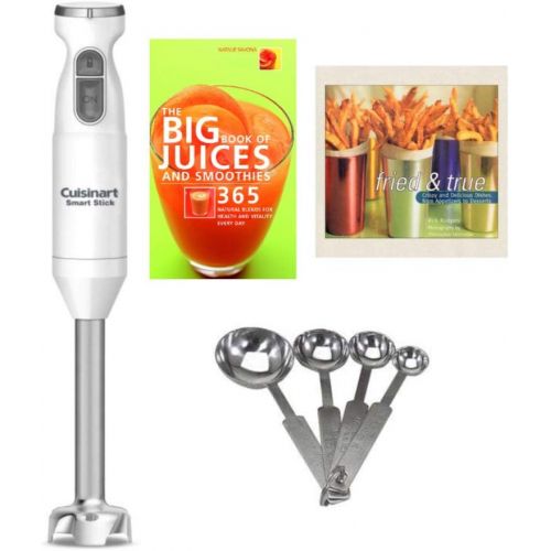  Cuisinart Smart Stick Two-Speed Hand Blender Set w/Measuring Spoon Set & 2 Recipe Books Bundle (4 Items)