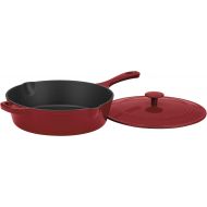 Cuisinart Chefs Classic Enameled Cast Iron 12-Inch Chicken Fryer with Cover, Cardinal Red
