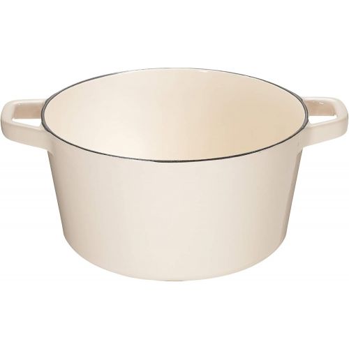  Cuisinart Chefs Classic Enameled Cast Iron 3-Quart Round Covered Casserole, Enameled Cream