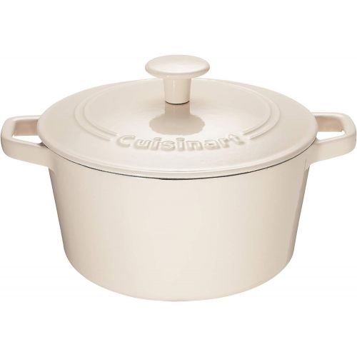  Cuisinart Chefs Classic Enameled Cast Iron 3-Quart Round Covered Casserole, Enameled Cream