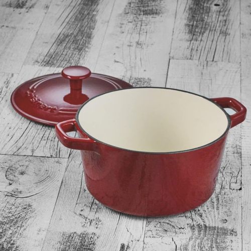  Cuisinart Chefs Classic Enameled Cast Iron 3-Quart Round Covered Casserole, Cardinal Red
