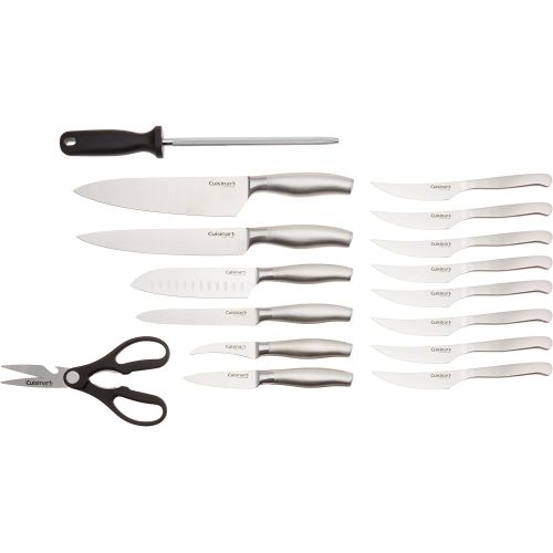 Cuisinart C77SS-17P 17-Piece Artiste Collection Cutlery Knife Block Set, Stainless Steel & CTG-00-BCR7 Barrel Crock with Tools, Set of 7