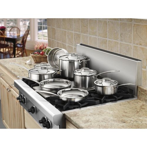  Cuisinart MCP-12N Multiclad Pro Stainless Steel 12-Piece Cookware Set & C77SS-15PK 15-Piece Stainless Steel Hollow Handle Block Set