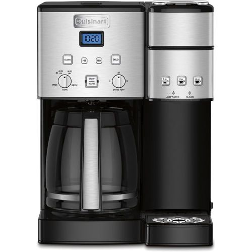  Cuisinart SS-15 12-Cup Coffee Maker and Single-Serve Brewer, Stainless Steel with Support Extension