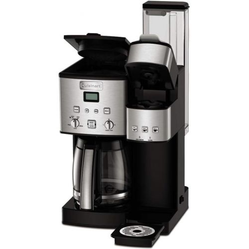  Cuisinart SS-15 12-Cup Coffee Maker and Single-Serve Brewer, Stainless Steel with Support Extension