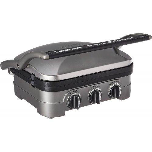  Cuisinart Griddler Gourmet, 5 Functions in 1 Unit: Contact Grill, Panini Press, Full Grill, Full Griddle, and Half Grill/Half Griddle