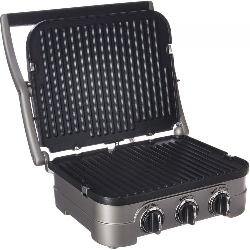  Cuisinart Griddler Gourmet, 5 Functions in 1 Unit: Contact Grill, Panini Press, Full Grill, Full Griddle, and Half Grill/Half Griddle